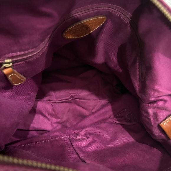 Vtg Fossil Magenta Hobo Double Strap Hobo Pebbled Leather Shoulder Crossbody Bag - Picture 9 of 16